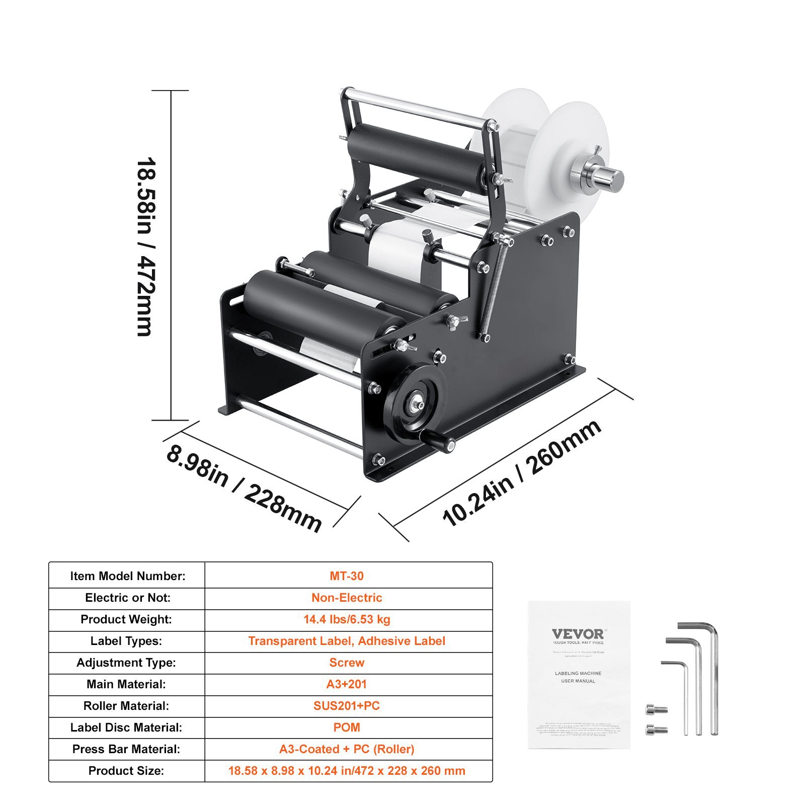 Round Bottle Labeling Machine with Adjustable Label Applicator