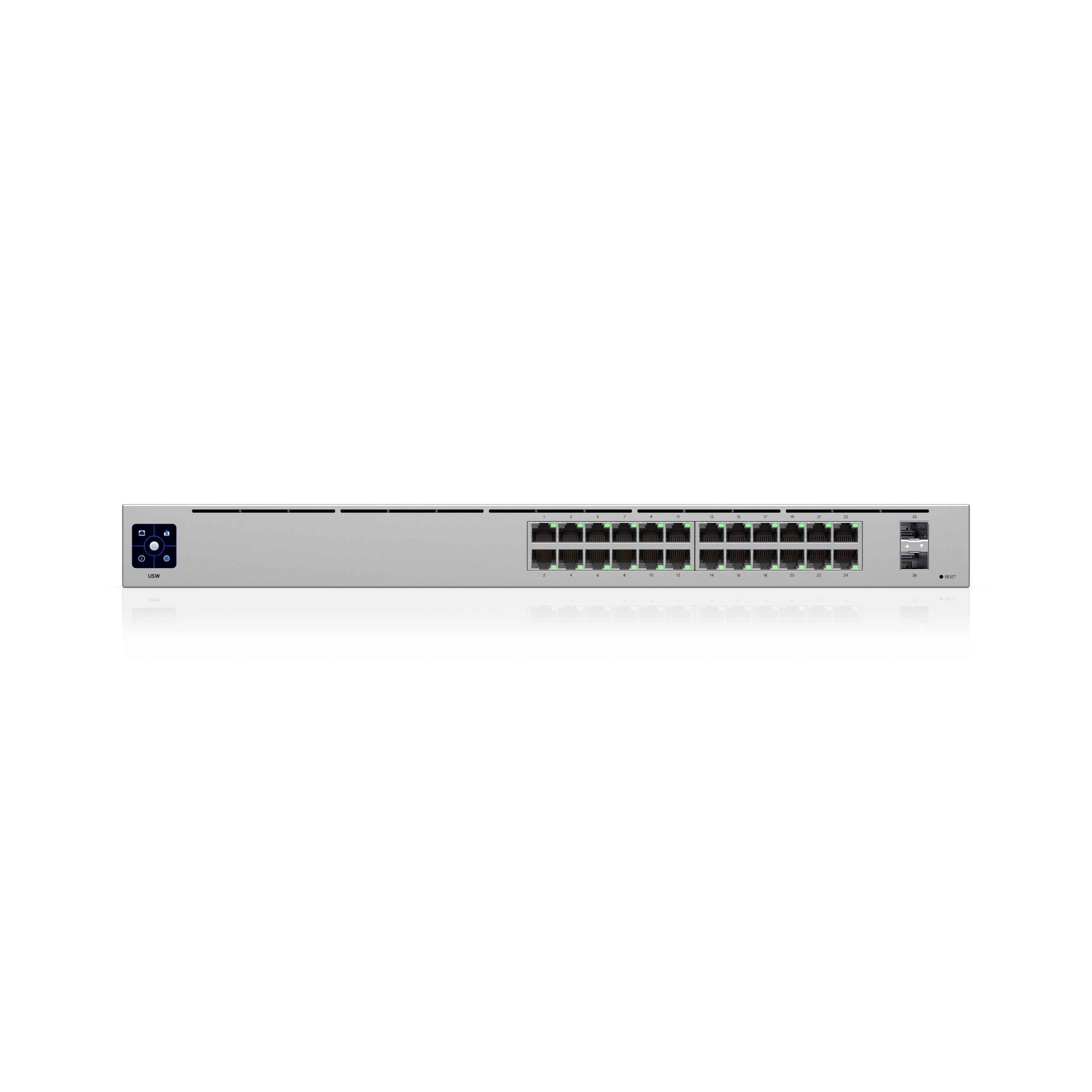 Ubiquiti UniFi 24 Port Managed Gigabit Switch with 2 SFP Fibre Uplink Ports Touch Display and Fanless Design