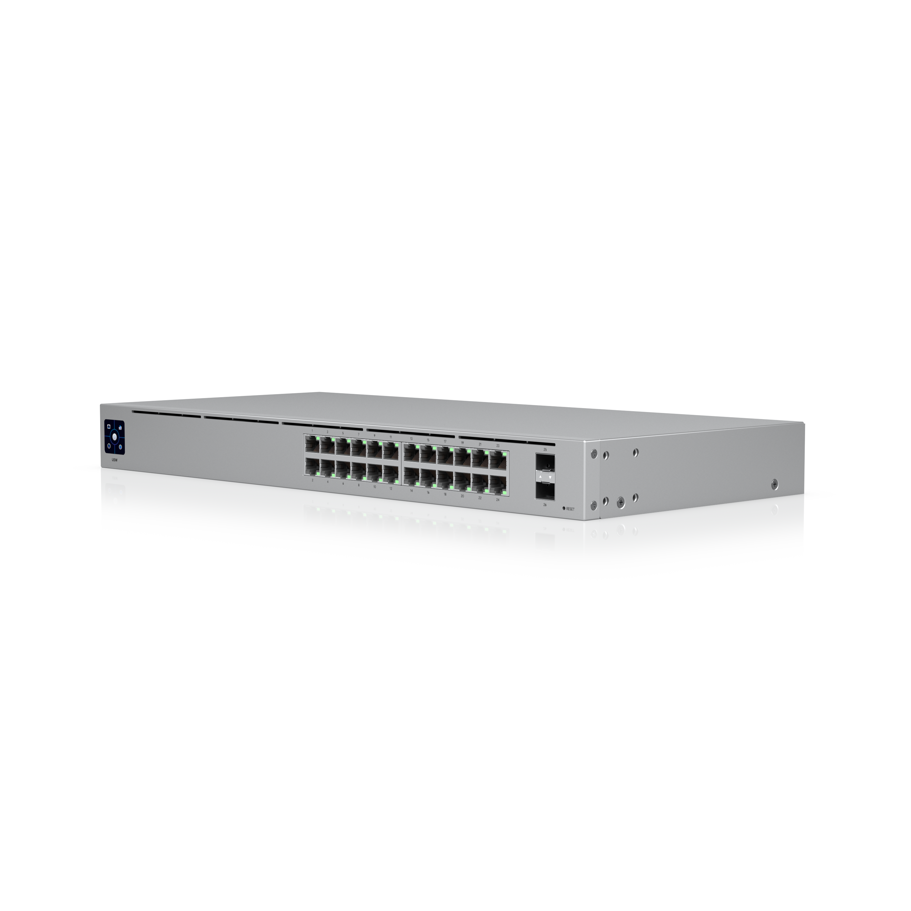 Ubiquiti UniFi 24 Port Managed Gigabit Switch with 2 SFP Fibre Uplink Ports Touch Display and Fanless Design