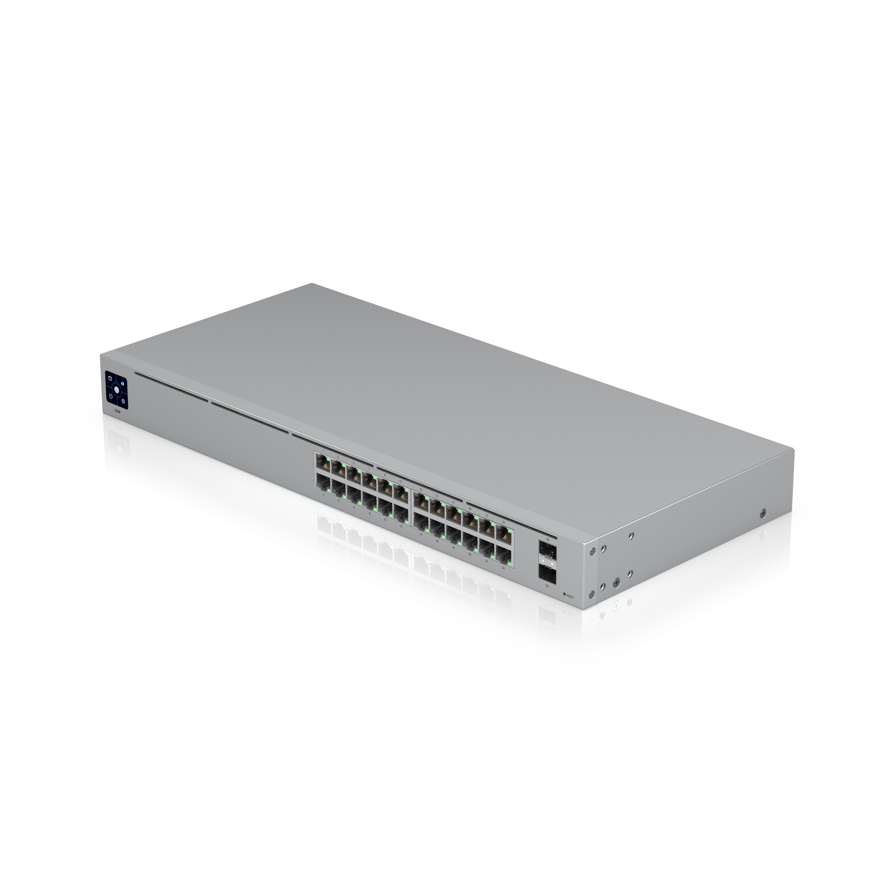 Ubiquiti UniFi 24 Port Managed Gigabit Switch with 2 SFP Fibre Uplink Ports Touch Display and Fanless Design