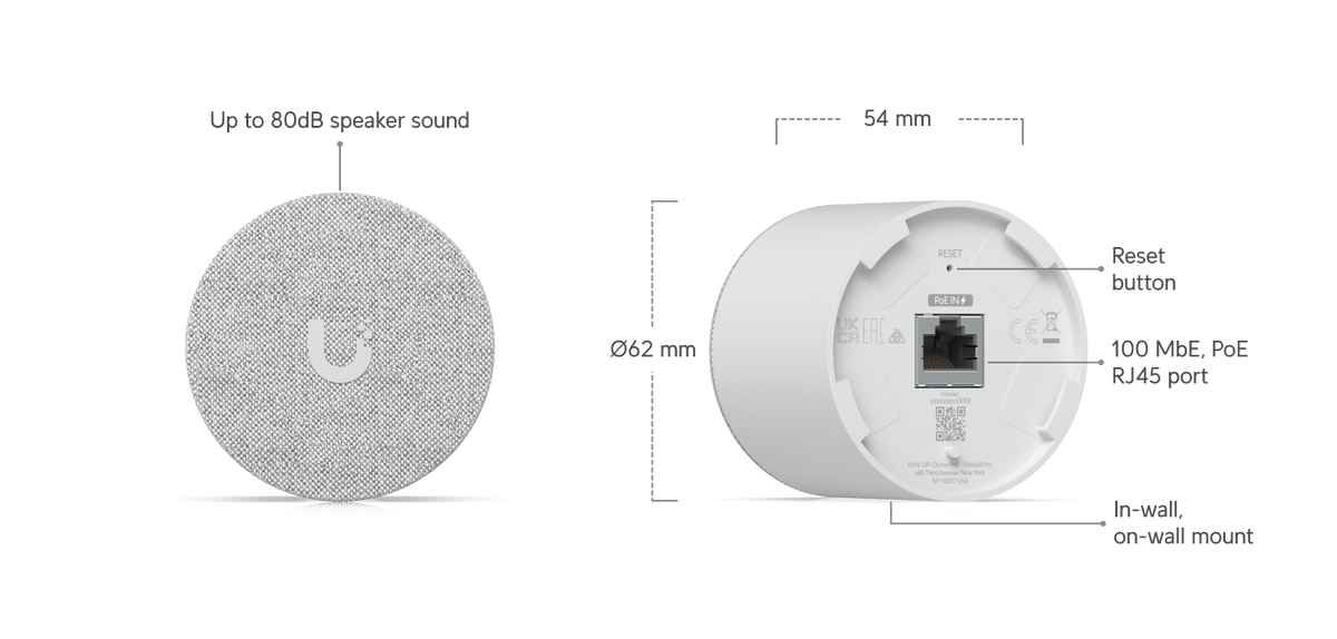 Ubiquiti UniFi Protect G4 Doorbell Pro PoE Kit White 5MP CMOS Camera with Included PoE Chime EOL Last Stock